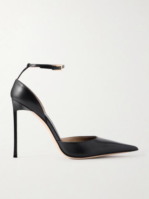 Pointed-toe Matte Leather Pumps