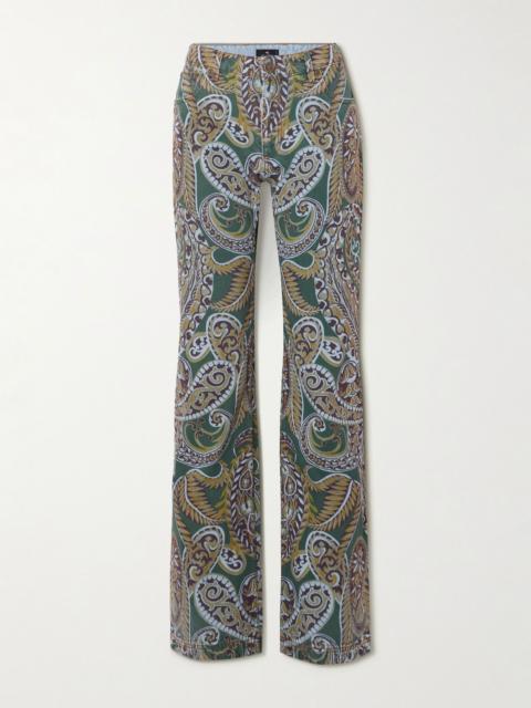 Paisley-print flared jeans Blue