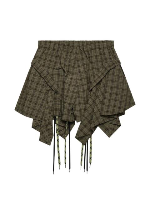 checked drawstring shorts