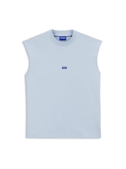 SLEEVELESS T-SHIRT IN COTTON JERSEY WITH LOGO DETAIL