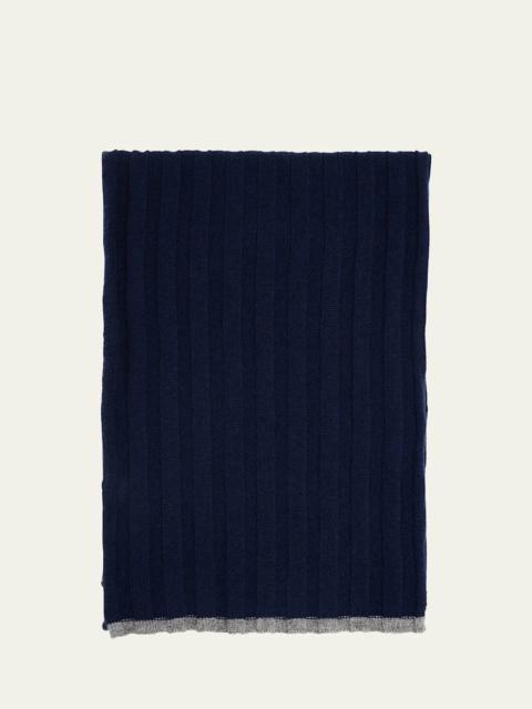 Men's Cashmere Ribbed Scarf