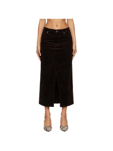 Brown 'The Corduroy' Midi Skirt