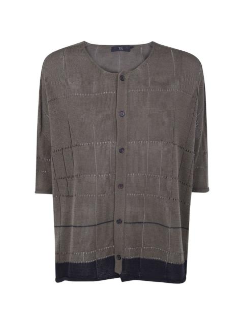 buttoned plaid cardigan