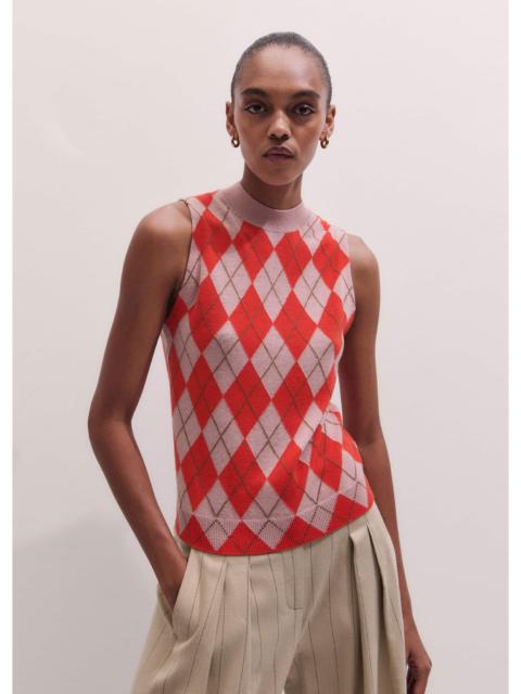 Argyle Slim Knit Vest