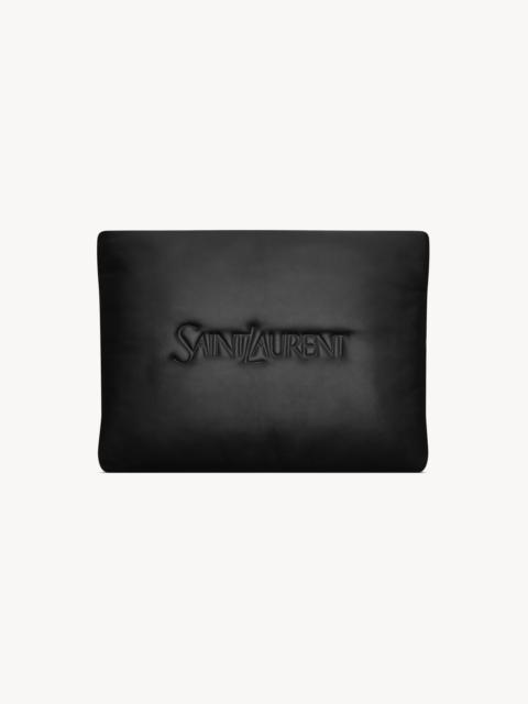 SAINT LAURENT LARGE PUFFY POUCH IN LAMBSKIN