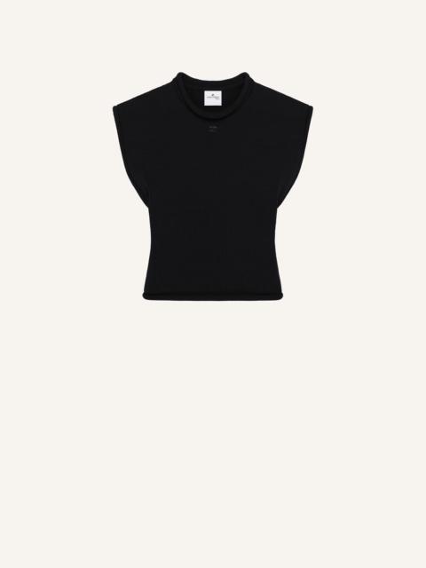 CROPPED SLEEVELES SWEATER