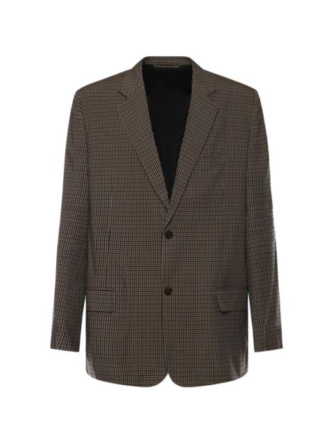 checked single-breasted blazer