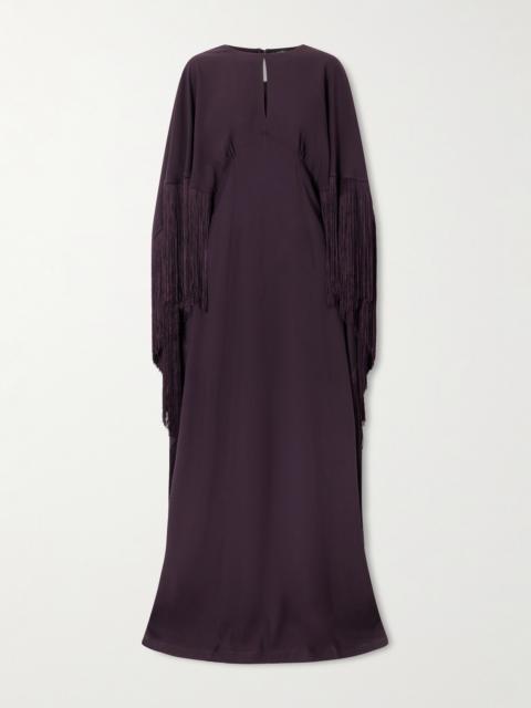 1974 Cutout Fringed Crepe Gown