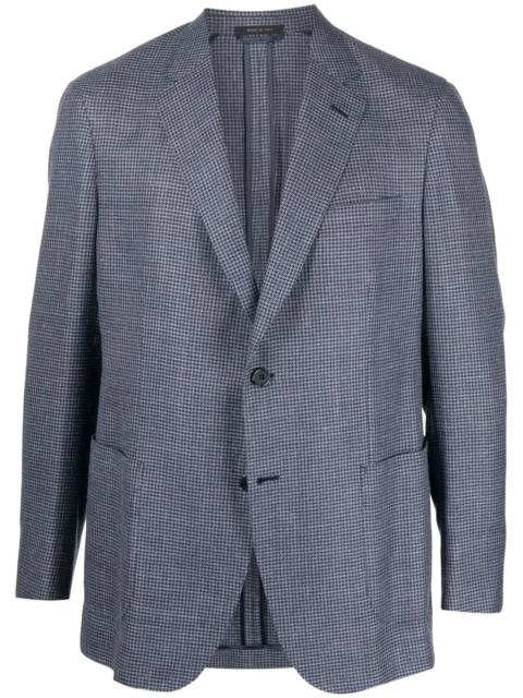 houndstooth single-breasted blazer