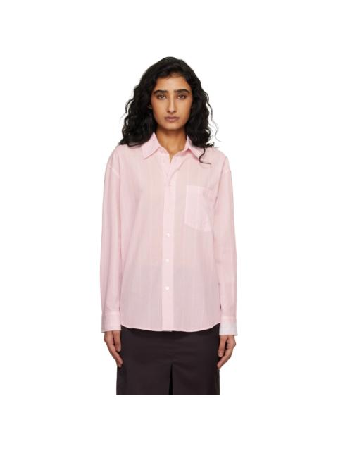 Pink Oversized Striped Shirt