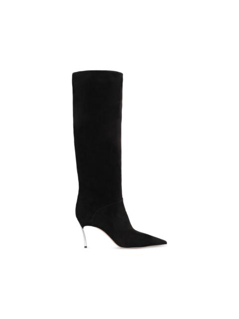 suede pointed-toe boots
