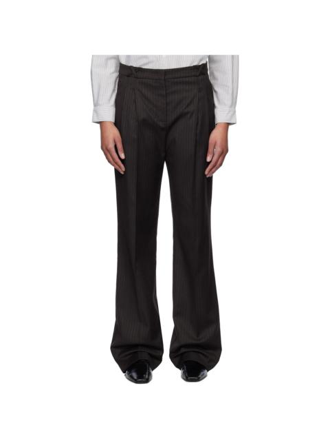Brown Denver Pleat Trousers