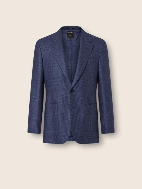 BLUE CASHMERE SILK AND LINEN JACKET