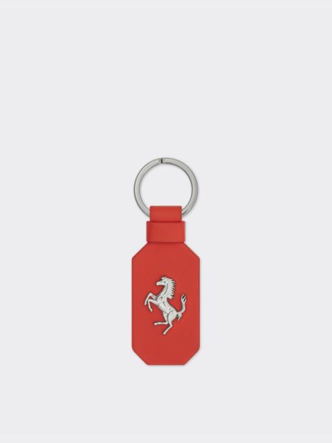 Leather keyring with Prancing Horse