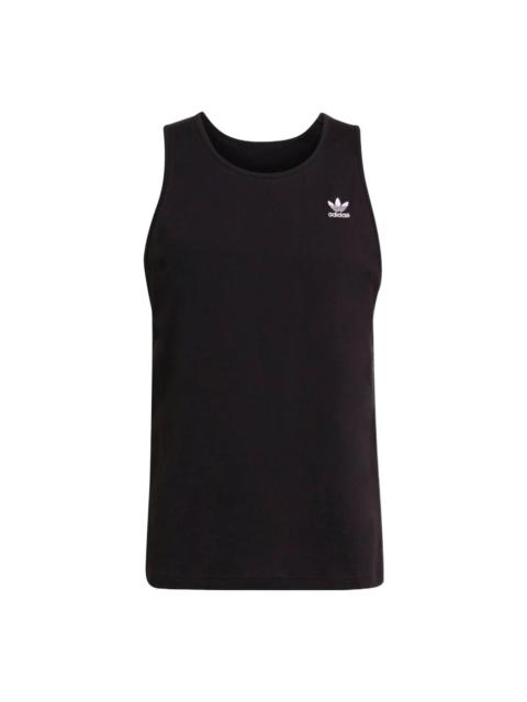 adidas originals Solid Color Micro Mark Sports Training Breathable Vest Black H35498