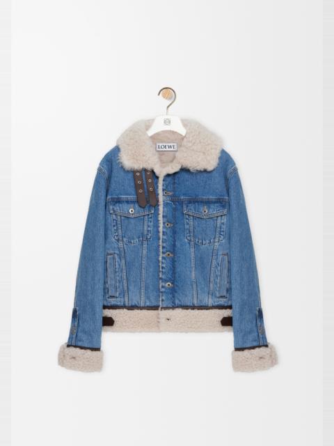 Trucker jacket in denim and shearling