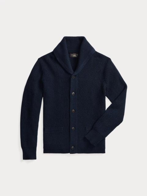 Textured Cashmere Shawl-Collar Cardigan