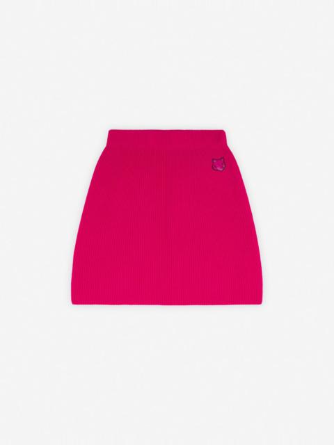 BOLD FOX HEAD PATCH SHORT RIBBED SKIRT