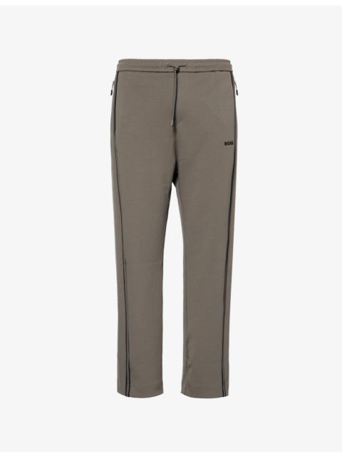 Athleisure straight-leg cotton-blend stretch-jersey jogging bottoms