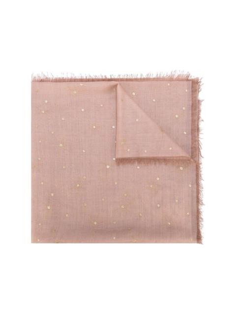 embroidered polka dot scarf