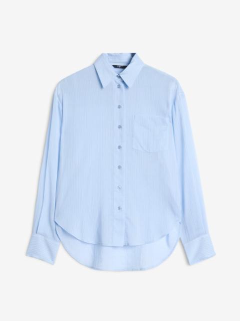 Oversize Button Down in Baby Blue Stripe