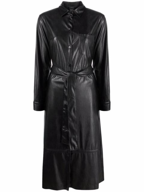 Maris faux-leather belted dress