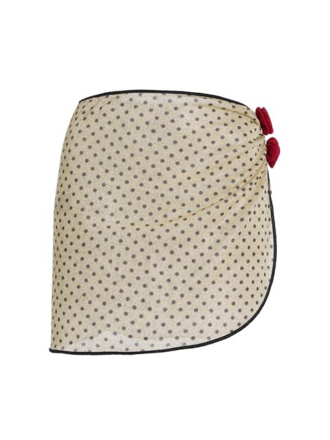 Lumière Rose-Detailed Polka-Dot Pareo black/white