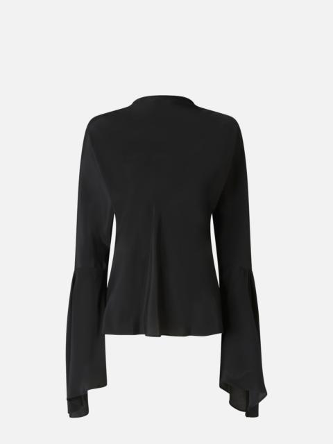 CREPE DE CHINE BLOUSE WITH REAR NECKLINE
