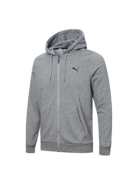 PUMA Ess Logo Solid Color Hooded Jacket Gray 848732-03