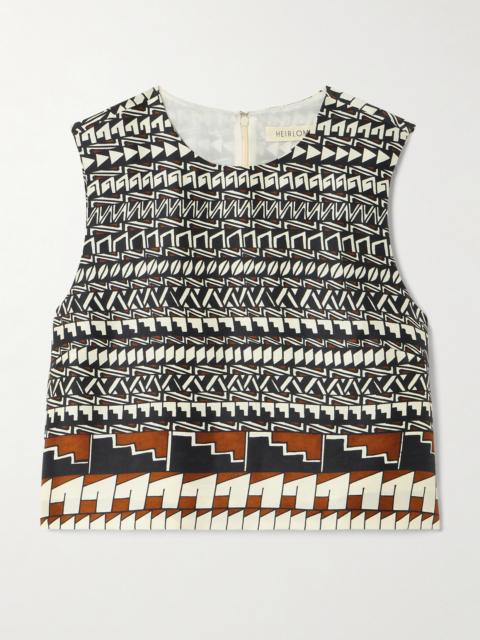 + Alex Jurado Printed Silk-satin Tank