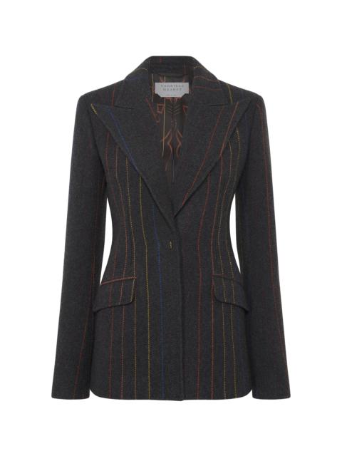 Leiva Blazer in Charcoal Multi Pinstripe Wool Cashmere