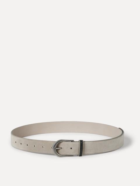 Suede belt with monili