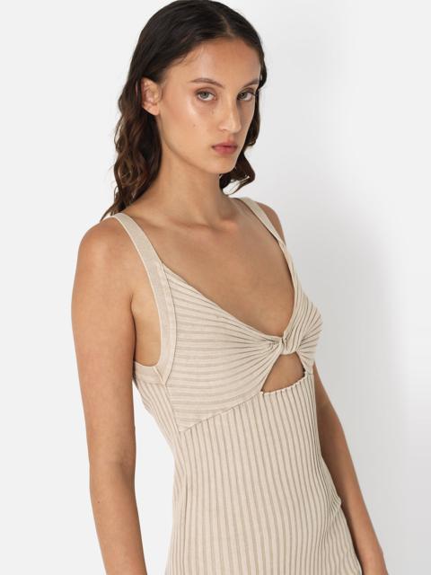 MINERAL WASH GINZA RIB TWIST DRESS