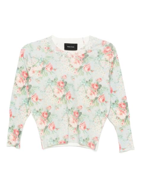 floral shrunken top