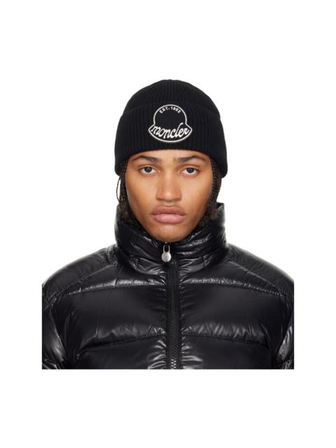 Black Virgin Wool Beanie