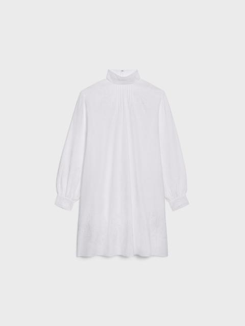 COTTON TOILE PRAIRIE DRESS WITH EMBROIDERY