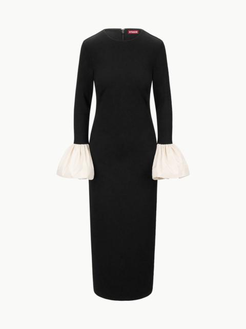 STAUD HAWTHORNE MAXI DRESS BLACK IVORY