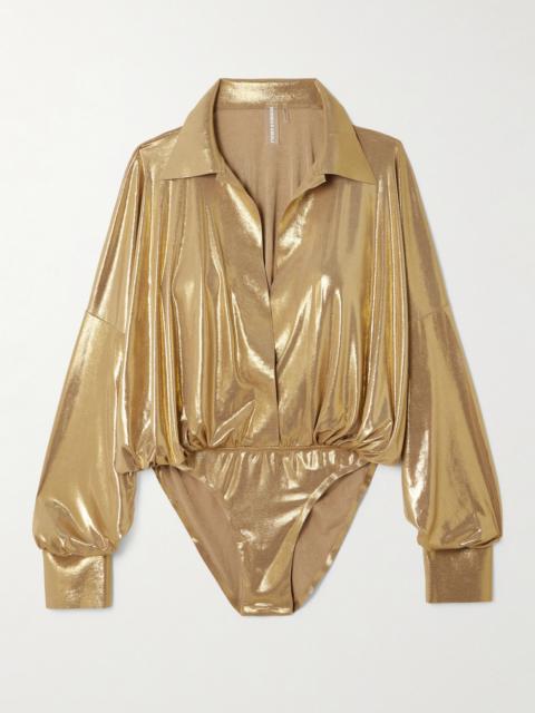 Stretch-lamé Bodysuit