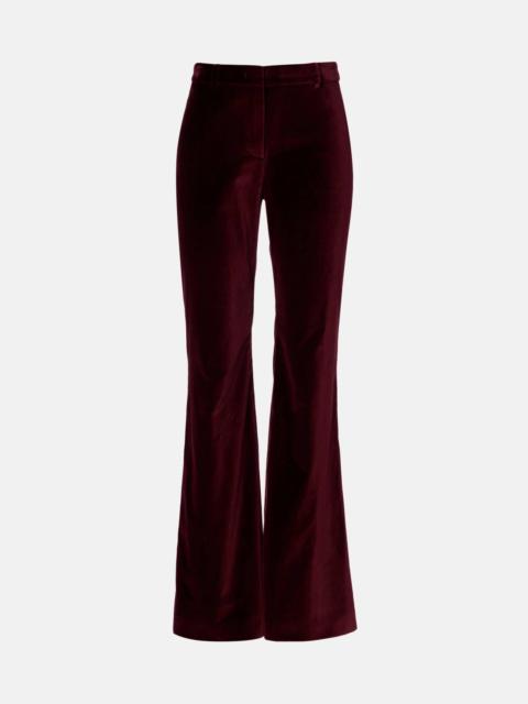 Mid-rise cotton velvet flared pants
