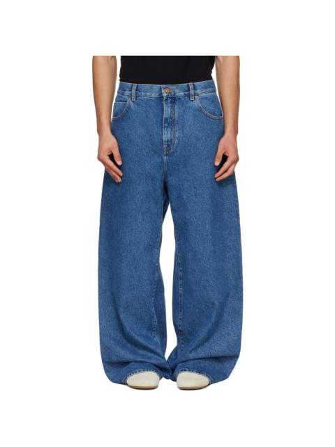 Blue Wide-Leg Jeans