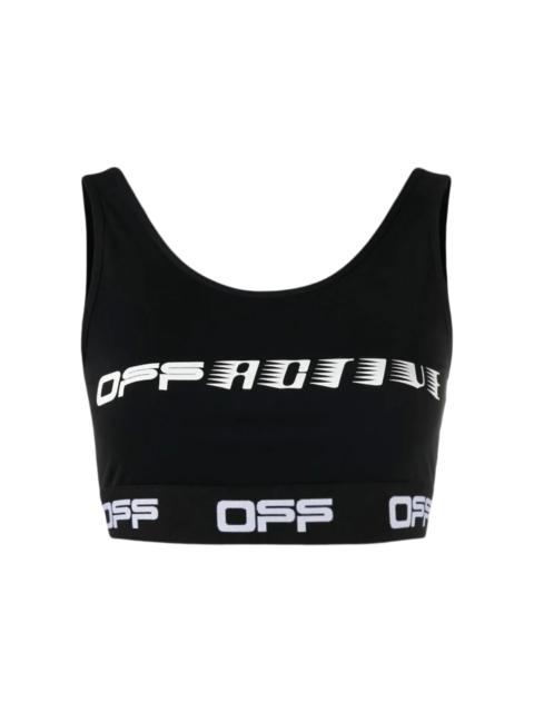 OFF-WHITE Logo-Print Sports Bra Black