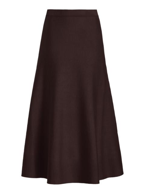 Freddie Knit Skirt in Chocolate Merino Wool Cashmere