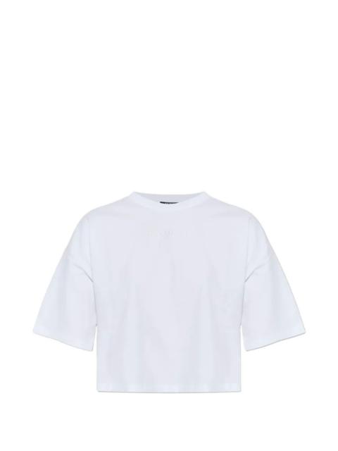 Small "Balmain Paris" Emb Cropped T-Shirt
