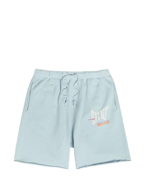 logo-print track shorts