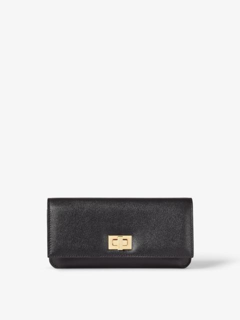 Fendi Way Continental Black and chocolate brown leather wallet