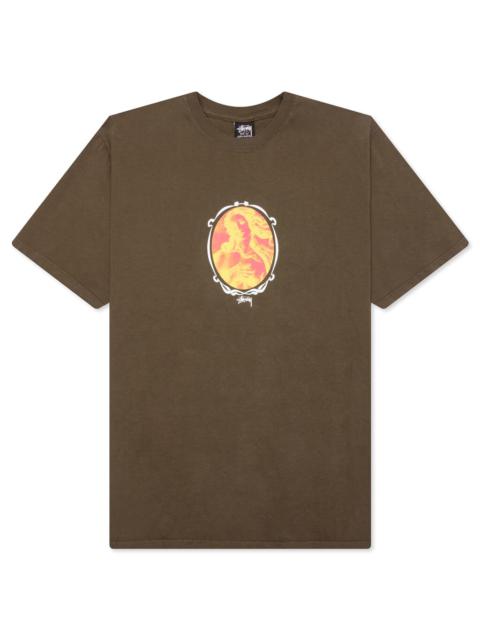 VENUS OVAL PIG. DYED TEE - BROWN