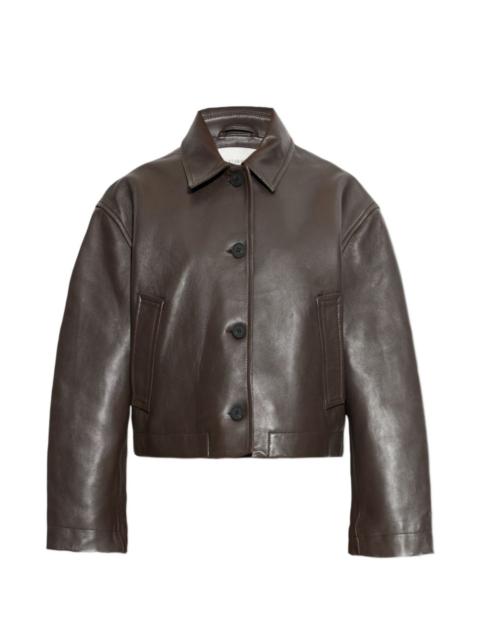 buttoned lambskin jacket