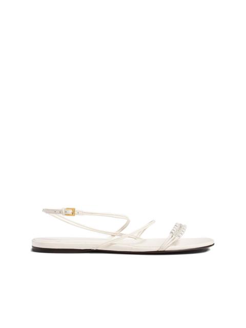 bead-embellished loop flat sandals