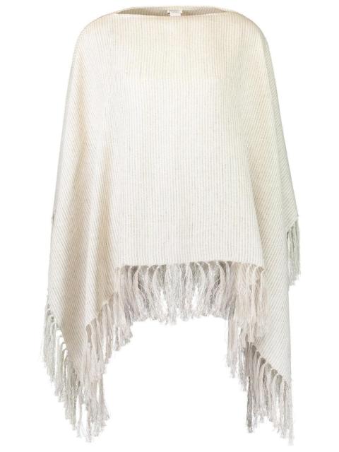 Stripe Fringe Poncho