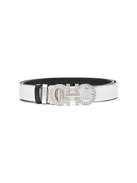 Gancini Strass Leather Belt